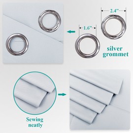 NICETOWN Room Darkening Curtain for Bedroom - (Greyish White/Silver Grey Color) Solid Thermal Insulated Blind Room Darkening Drape/Drapery for Windows,52x63 inches, 1 Pack