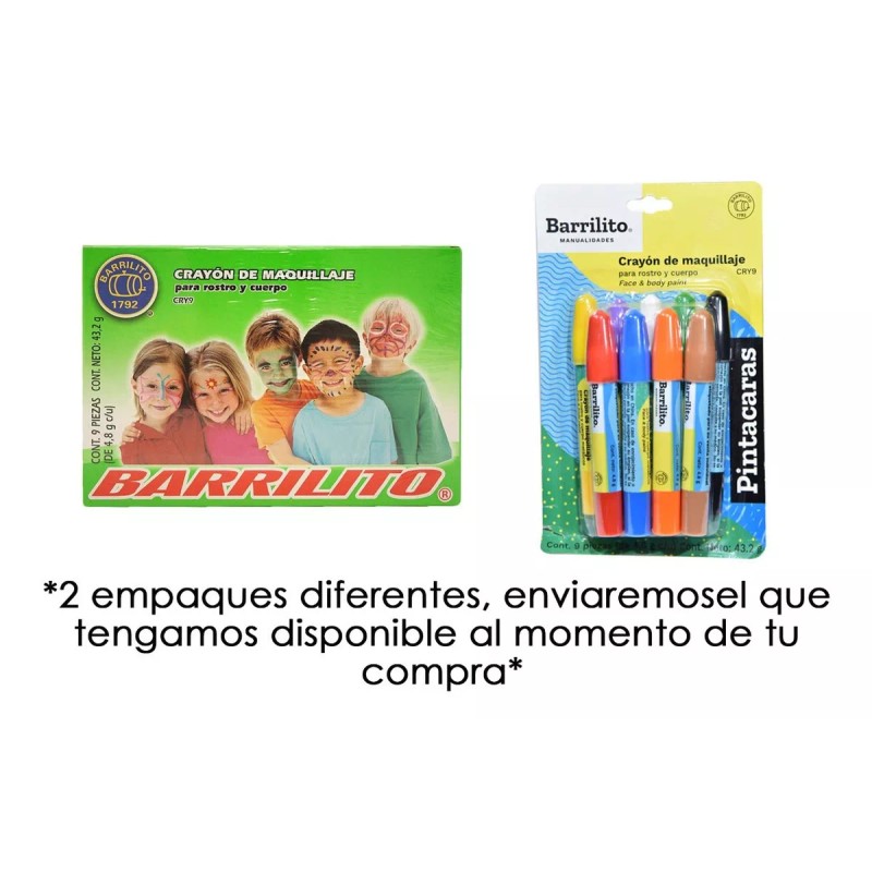 Barrilito Crayones Maquillaje Pintacaritas Facial Pintura Piel