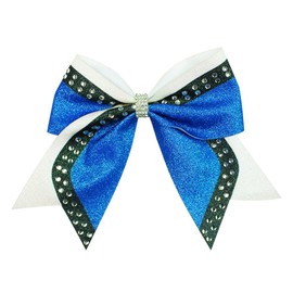 Back to School Bow Hair Clip Girls Glitter Hair Bow Cheer Bow 8 Inch Glitter Large Bow Hair Pin School Hair Accessory Performance Hair Bow TSFJ72 (Royal Blue G)