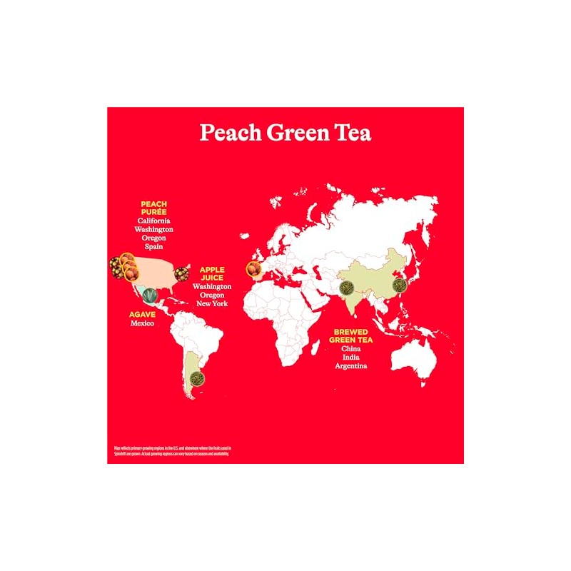 Spindrift Brewed Iced Tea, Peach Green Tea, Made with Real
