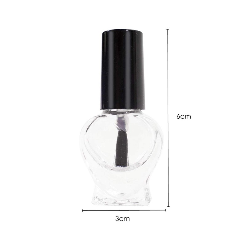 TRIXES 6x Empty Heart Shaped Nail Varnish Bottles