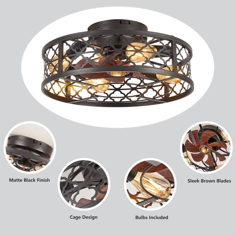 MeZeYo Farmhouse Ceiling Fans with Lights Remote Control,6 Speed Reversible