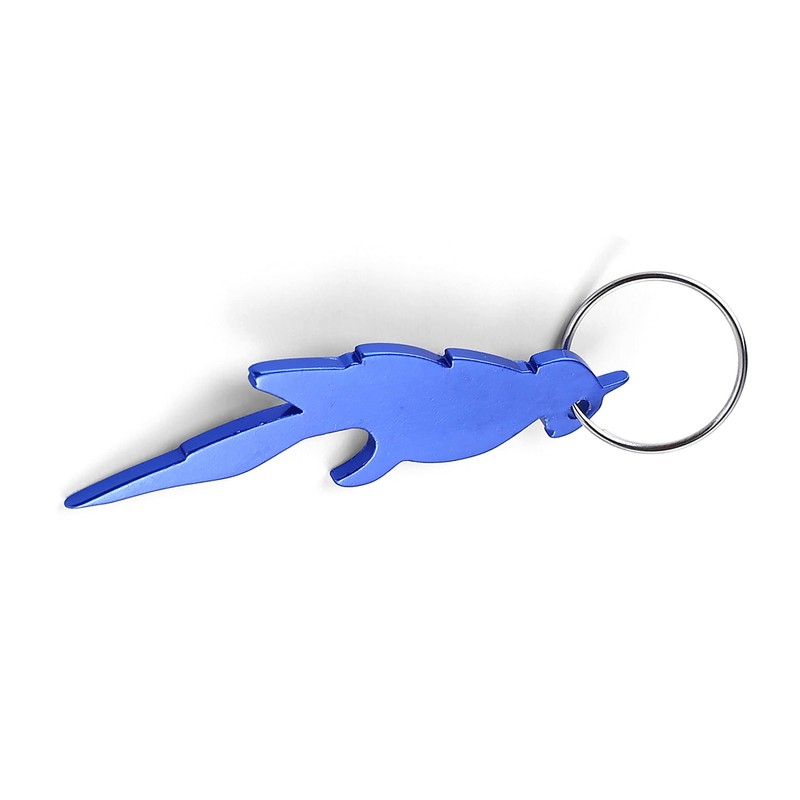 Komonee Parrot Blue Bottle Opener Key Chain Metal Wildlife Bird