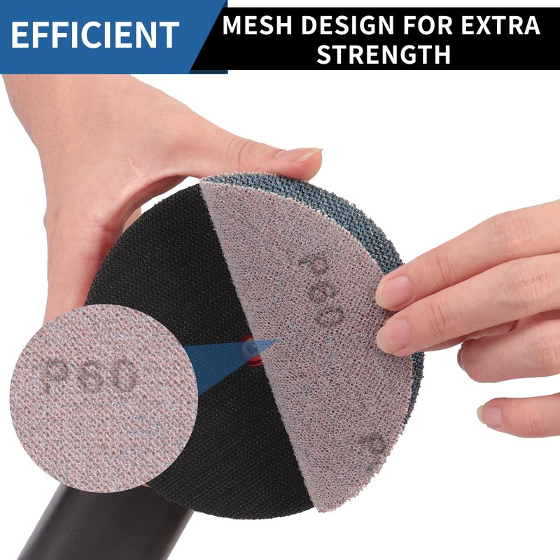 PMIQSA 50 Pcs 125mm Sanding Discs, Hook and Loop Mesh