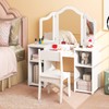 Costzon Kids Vanity, 2 in 1 Princess Makeup Desk &