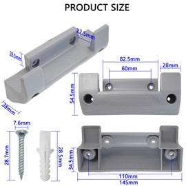 Casoter Garden Hose Pipe Hanging Holder, Gray PVC Plastic Hose Reel Wall Mounted Holder with Screw Set, 2 Pack