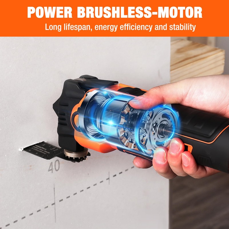 ValueMax 20V Cordless Oscillating Tool with Battery, 3.6°Oscillation Angle Oscillating