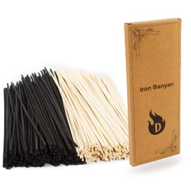 Iron Banyan Reed Diffuser Sticks,10 Inch Natural Rattan Wood Sticks,Diffuser Refills,Essential Oil Aroma Diffuser Replacement Sticks for Aroma Fragrance (Black Color and Natural Color)