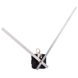Long Shaft High Torque Clock Movement Mechanism with Long Straight Hands 250 mm/ 9.8 Inches (Silver),Clock Repair Kit, Clock Mechanism Replacement, Clock Repair Parts Replacement Shaft Lengths