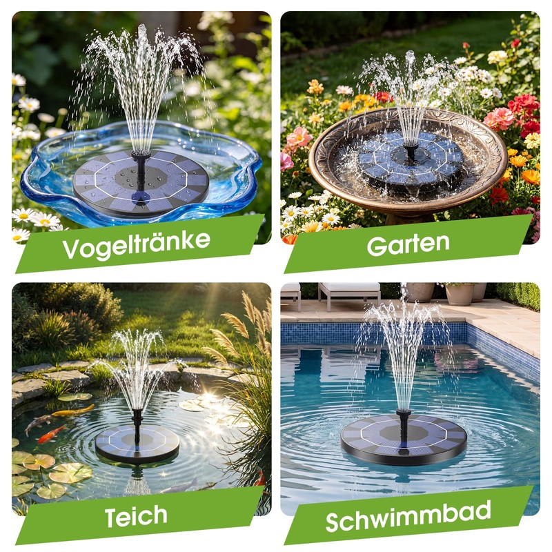 Vitcoco 2.5 W Solar Fountain, Upgraded Solar Pond Pump
