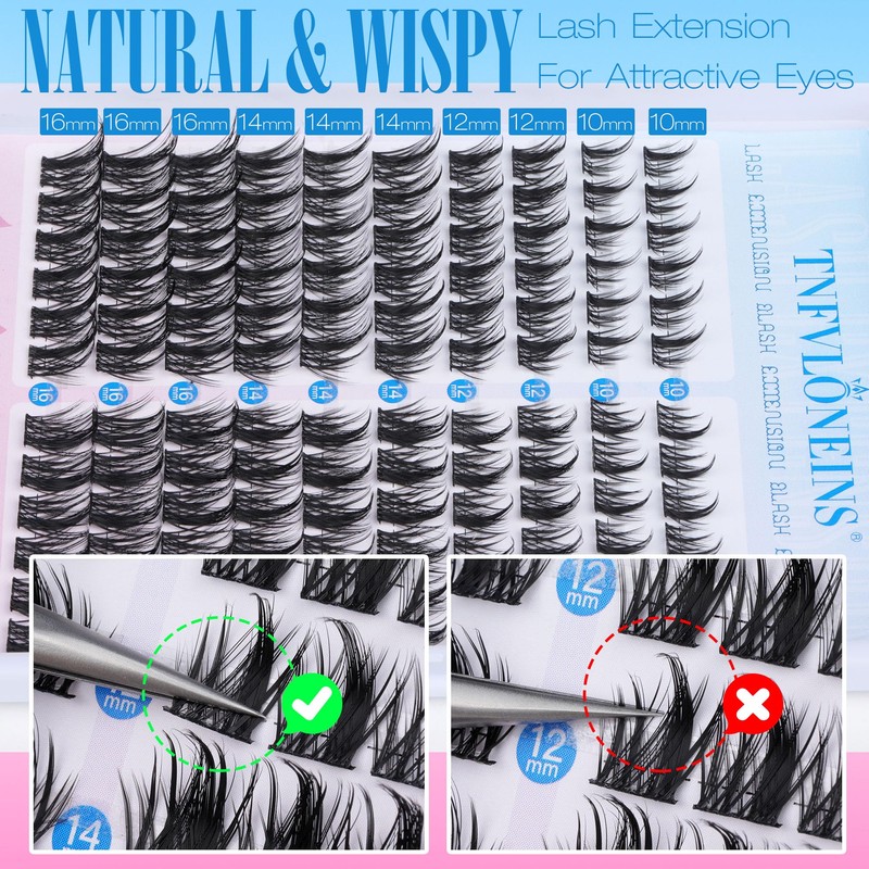 Manga Lash Clusters Kit Natural Lash Extension Kit Wispy Eyelash