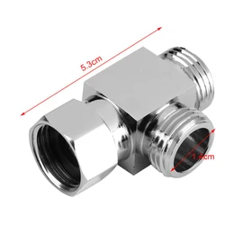 TOPINCN Desviador, Desviador de Latón Cromado de 3 Vías G1 / 2" Adaptador en Forma de T Valor para Montaje en Brazo de Ducha