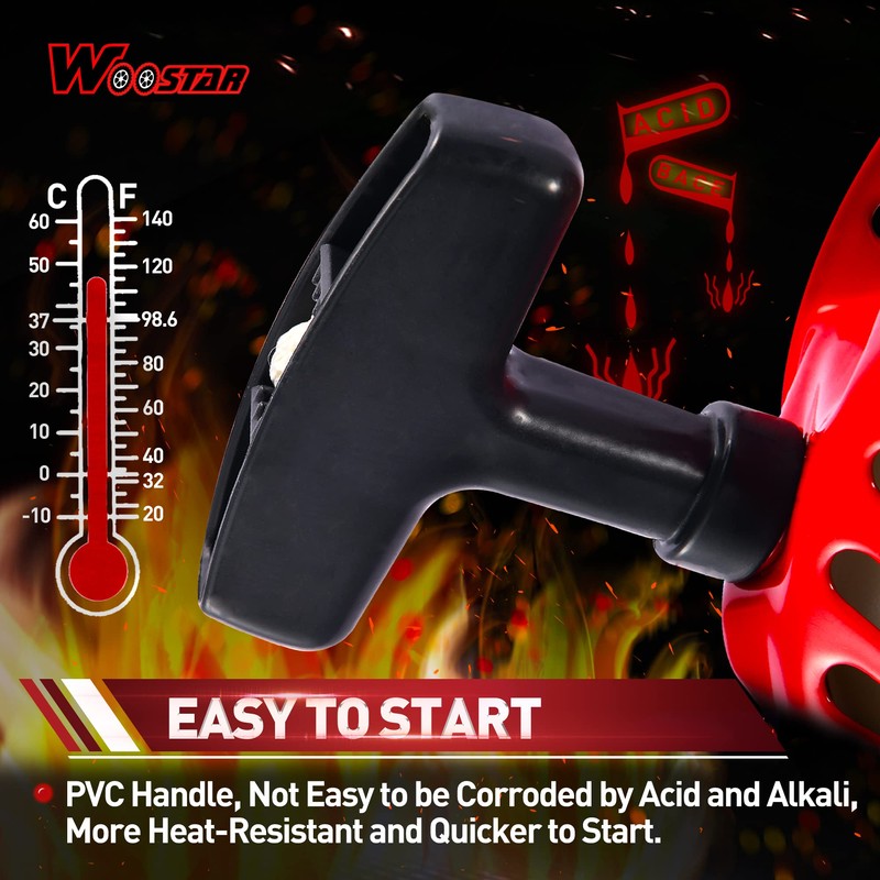WOOSTAR Recoil Pull Starter Replacement for GX160 GX200 Generator 168F