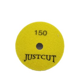 JUSTCUT 4" Sponge Wet/Dry Polishing Pads For Natural Stones 8 Step 150-10,000 Grit Thick Pad Perfect For Polishing and Connects onto A Backer Pad (150 Grit)