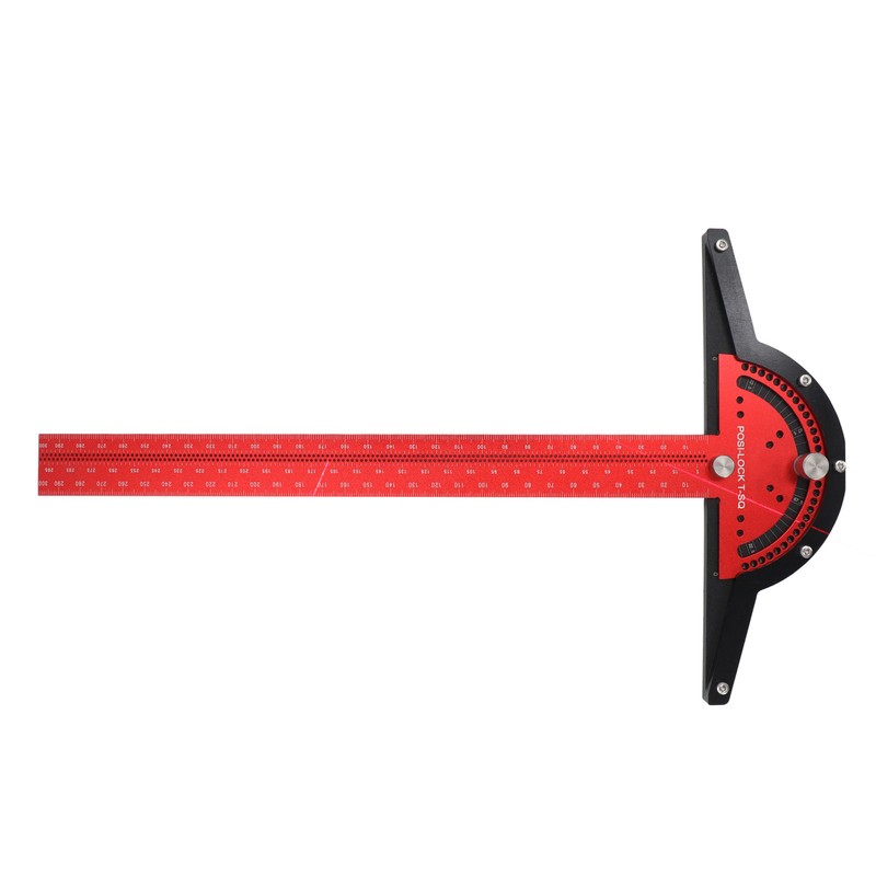 Woodworkers Edge Ruler Aluminum Alloy Red Black Adjustable Angle T