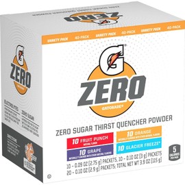 Gatorade G Zero Powder Variety Pack - 40 count - Sugar-Free Hydration with Essential Electrolytes