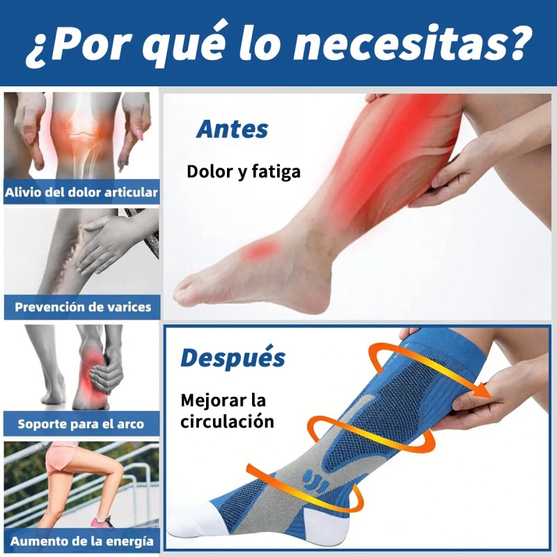 8medias Calcetas Compresión U Alivia Varices Y Circulación