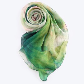 STORY OF SHANGHAI Women's 100% Mulberry Silk Scarf Luxury Ladies Silk Scarves Sunscreen Shawls Wraps For Hair