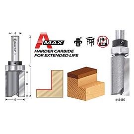 Amana Tool - 45368 Carbide Tipped Flush Trim Plunge Template 1-1/2 Dia x 1-3/4" x 1/2