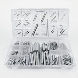 200PCS Spring Assortment Kit, Zinc Plated Extension and Compression Spring Kit, Tension Spring, Tiny Springs, Galvanized Steel Mechanical Compression Spring with 20 Sizes for Home Repairs & DIY