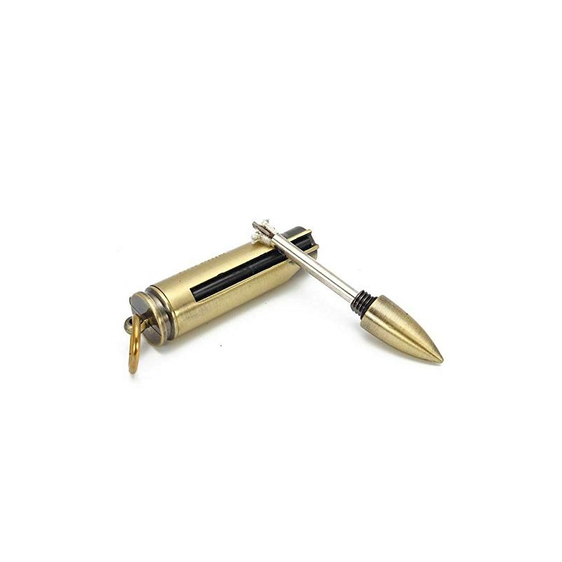 Keychain Matchstick Fire Starters, Waterproof Permanent Metal Match with Flint
