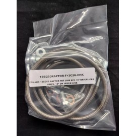 PPD CHARCOAL +3" EXTENDED FRONT BRAKE LINES  & +2" STEM  KIT YAMAHA RAPTOR 125 / 250