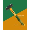 Jadever 3-LB Sledge Hammer, Shock Absorbing Handle, Drop Forged &