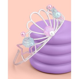 xo, Fetti Mermaid Tiara - Pastel Pearls + Lightweight Metal | Mermaid Birthday Party Supplies, Under The Sea Decorations, Sea Creatures Favors, Ocean Animal, Baby Shower, Princess Accessory