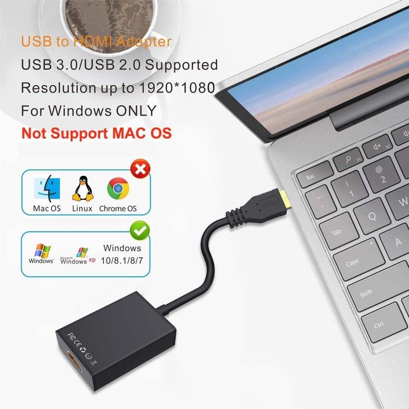 USB to HDMI Adapter, 1080P HDMI to USB Adapter for