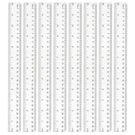 Pack of 8 Rulers 30 cm - 30 cm Transparent Plastic Ruler 30 cm Transparent with Precision Scale for School, Office and Hobby