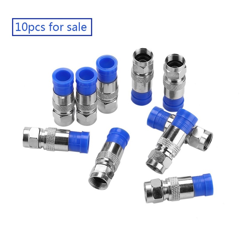 10pcs Conector de Cable coaxial RG6, Adaptador de Conector de