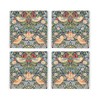 Blue Strawberry Thief Ceramic Coaster Set - William Morris Artwork