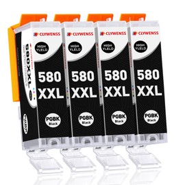 Clywenss PGI-580 PGBK XXL Printer Cartridges Compatible with Canon 580 XXL PGBK PGI-580XXL for Pixma TR8550 TS6150 TR7550 TS8150 TR8500 TS6250 TS6351 TS8151 TS705 TS8251 TS8251 TS8251 TS88 250 TS6350