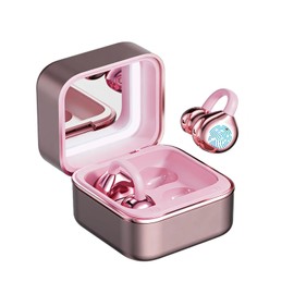 Menglang Open Ear Clip Wireless Earbuds Bluetooth 6.0, Lightweight Comfort Sports Bone Conduction Headphones,Open Ear Headphones, Stable Fit Earphones with LED Makeup Mirror Case