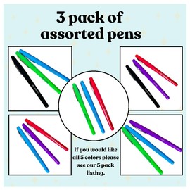 Felt Tip Pens with Positive Affirmations – Perfect for Teachers & Educators, Marking & Corrections – Great for Writing, Journals, Drawing, Planning – Great gift idea! (3 pack assorted colors)