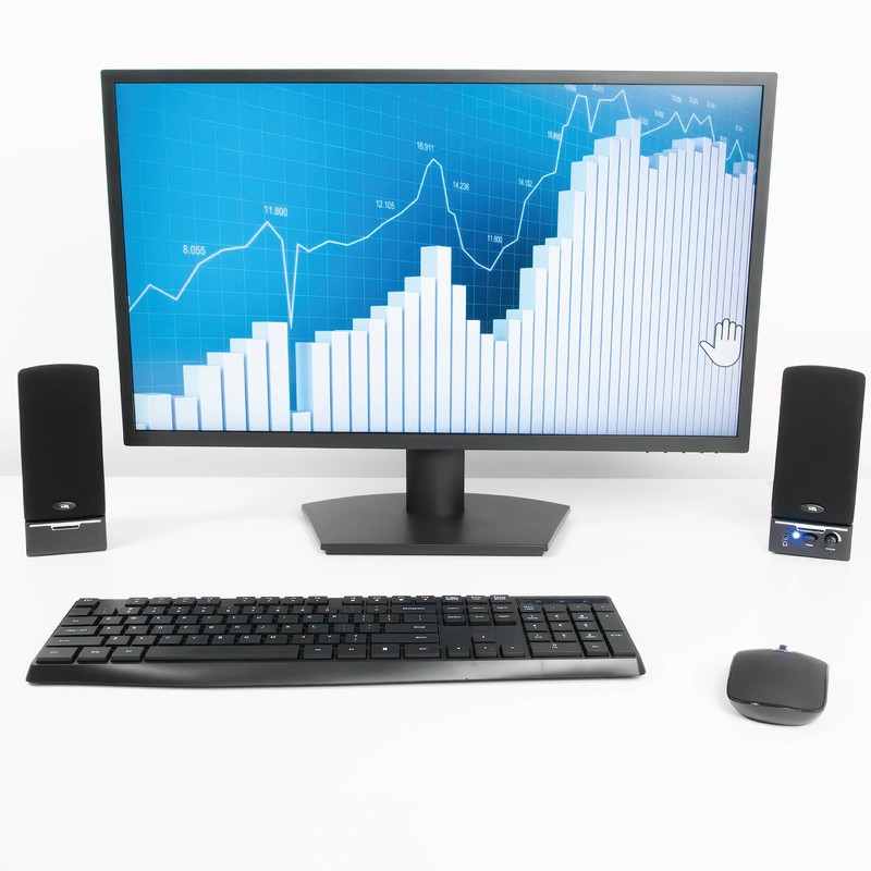 Cyber Acoustics CA-2014 Computer Speakers, Full Stereo Sound, Convenient Controls,