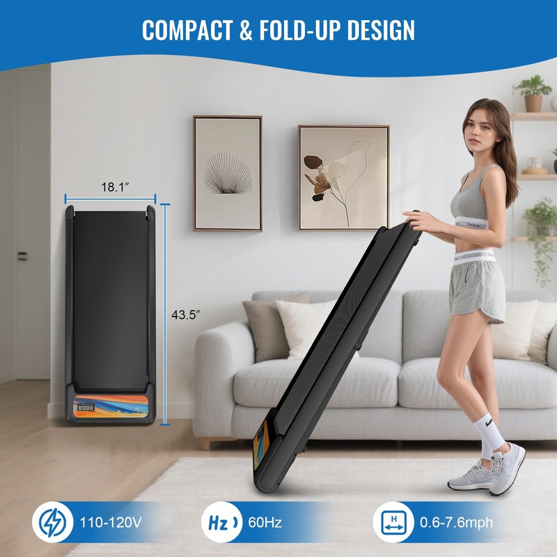 Treadmill with Handles, Folding Foldable Electric Treadmills for Home Small,