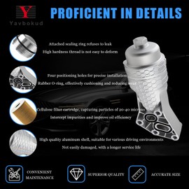 2025 Upgrade Aluminum 26300-3LAA0 Oil Filter Housing Compatible with Hyundai Palisade 2020-25,Genesis 2016,Genesis G80 2017-20,for Kia Sorento 2019-20,Cadenza 2017-20,Sedona 2019-21,Telluride 2020-24