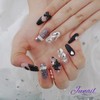 ⭐️ Black Heart Handmade Nail Tips ✨ - Short Oval