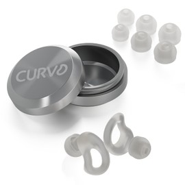 CURVD Everyday Earplugs – Ultra Soft, Customizable Sleep, Travel, Sensitivity, Noise Protection, for Sound Canceling Isolation, up to -30dB Reduction, NRR 15, Reusable and Sustainable (Cloud)