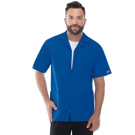 Cherokee Workwear Scrubs Men's Zip Front Jacket, Navy, 3X-Large