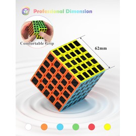 ROXENDA 5X5 Speed Cube, 5X5X5 Puzzle Cube Super-durable Carbon Fiber Sticker with Vivid Colors (5x5x5)
