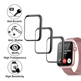 smaate Screen Protector Compatible with 1.85” AKUMAKA G39 and Fitniv IW2 Smartwatch，3D PMMA, 3PCS