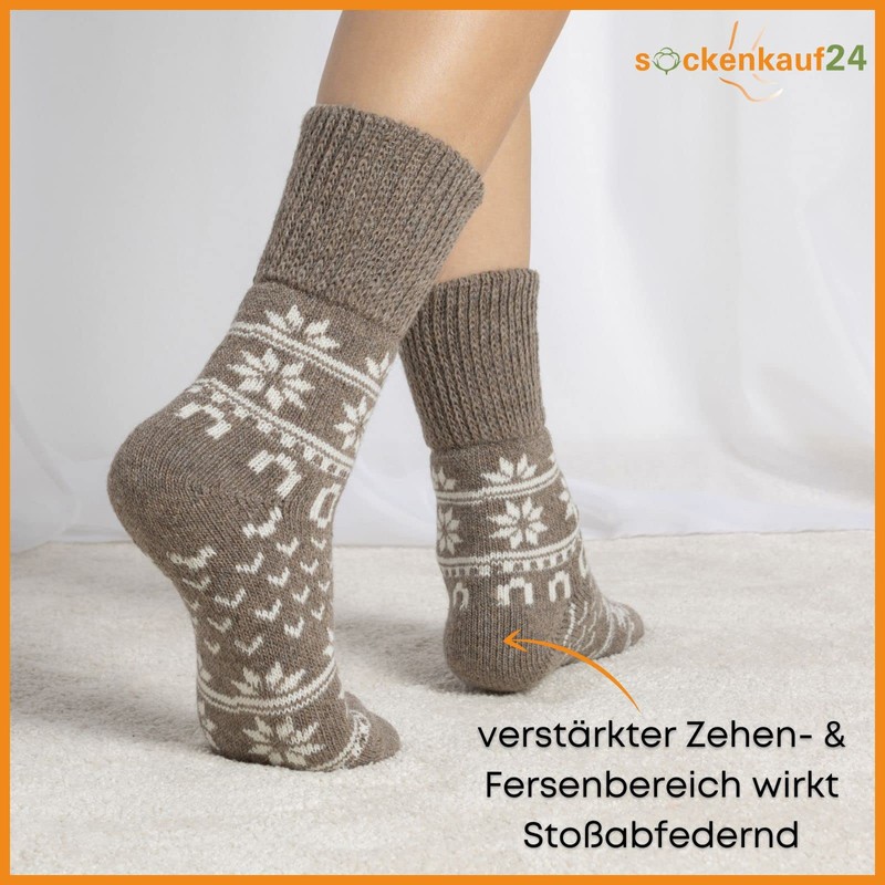 2 Pairs of Wool Winter Socks House Socks for Men