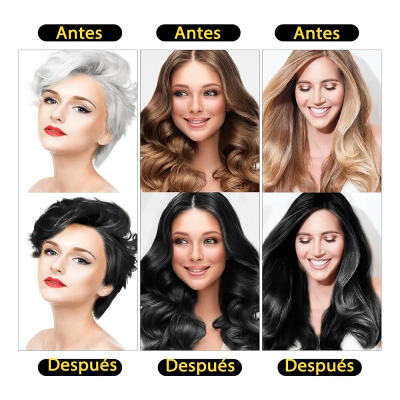 Shampoo Tinte Para Cubre Canas Rapido 2pcs Mujer Y Hombre