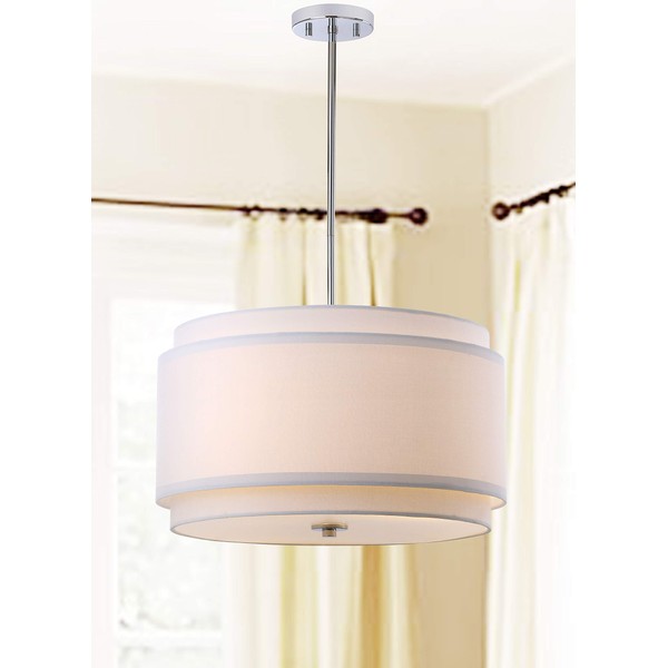 Safavieh PND4007A Collection Piran 3 20" Adjustable Pendant Light, White