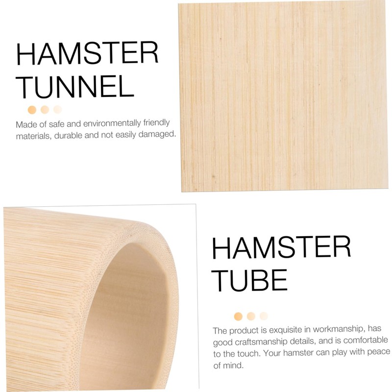 Sosoport Bamboo Hamster Tunnel Chinchilla Hideout Small Pet Activity Toy