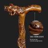 ispuoocti Wooden Walking Cane, Hand-Carved Wood Walking Cane for Men