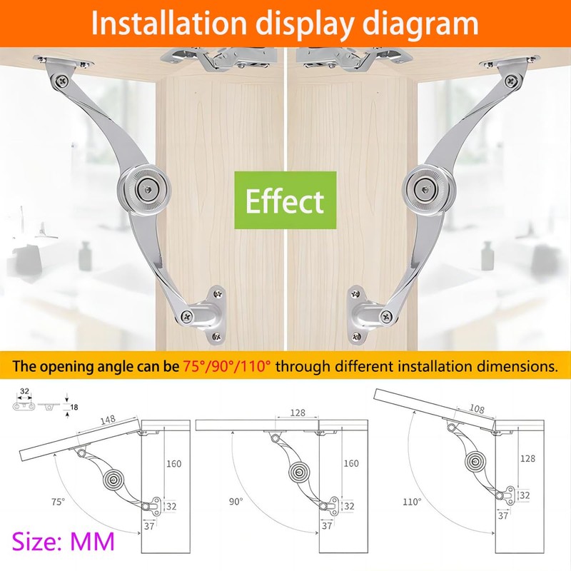 2 PCS Qrity Cabinet Cupborad Furniture Door Lift Stay Support
