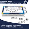 ZQZ 370 PCS Metric Hex Nuts Assortment Kit,M2 M2.5 M3